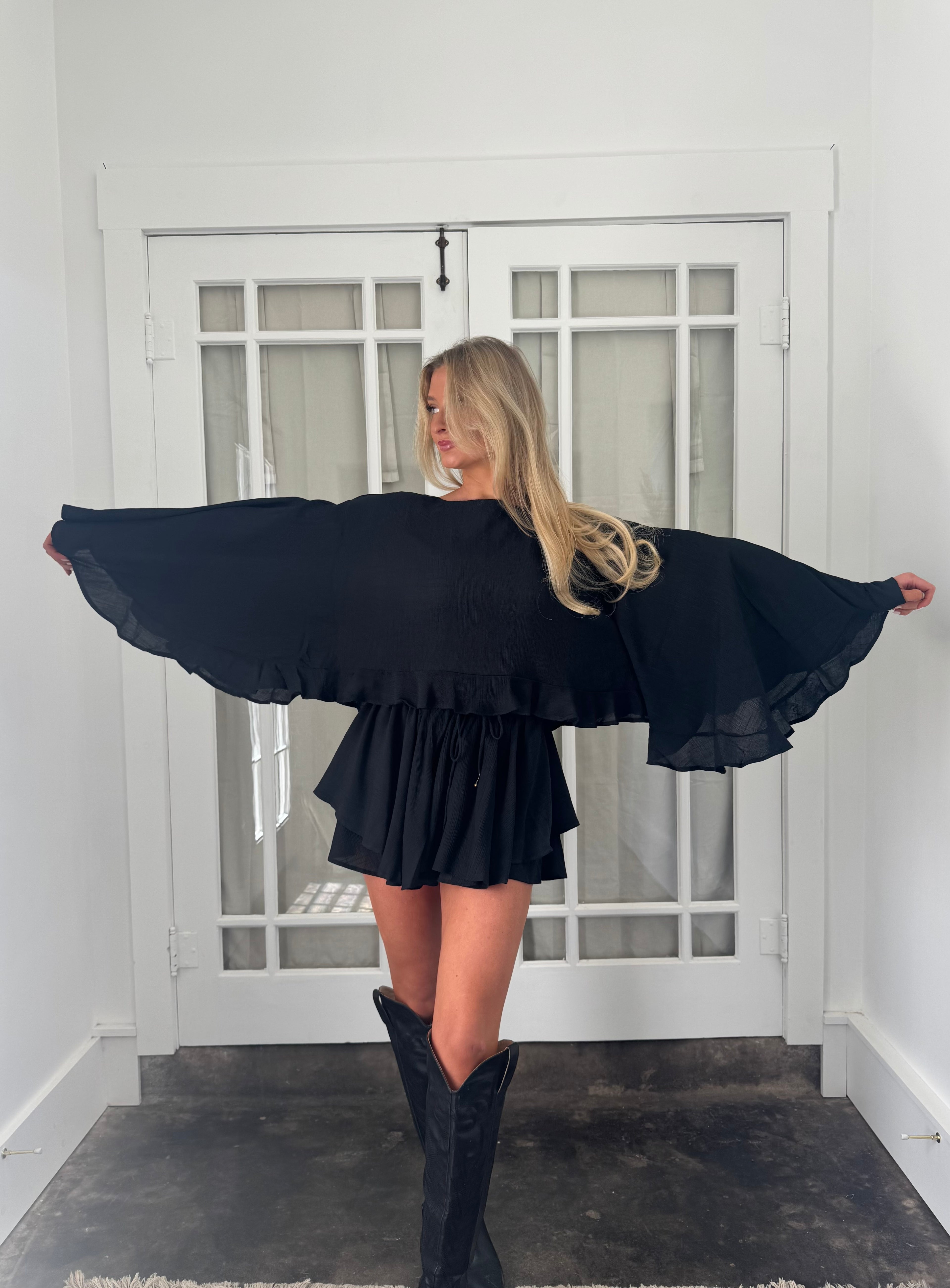 Remi Ruffle Set Black