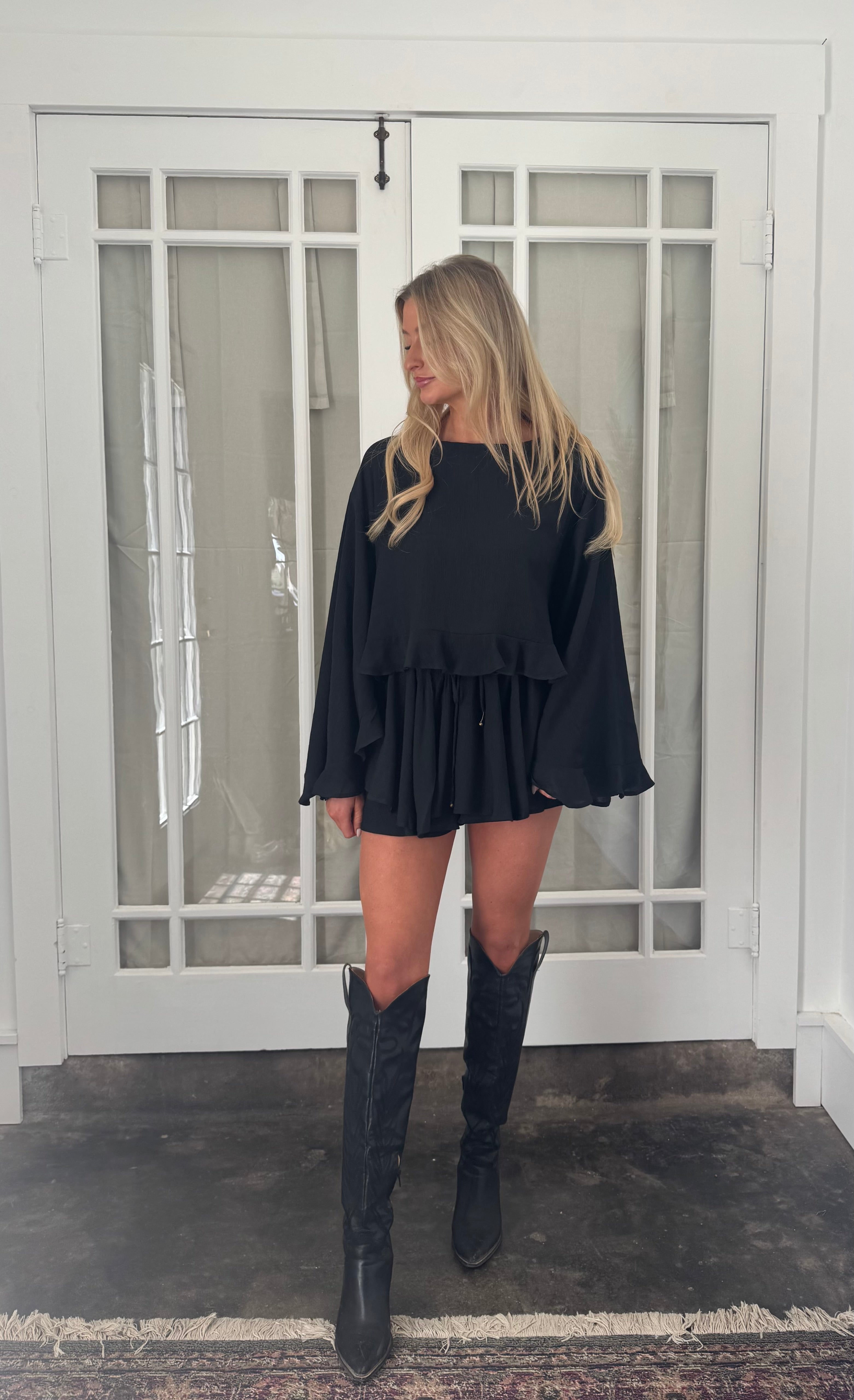 Remi Ruffle Set Black