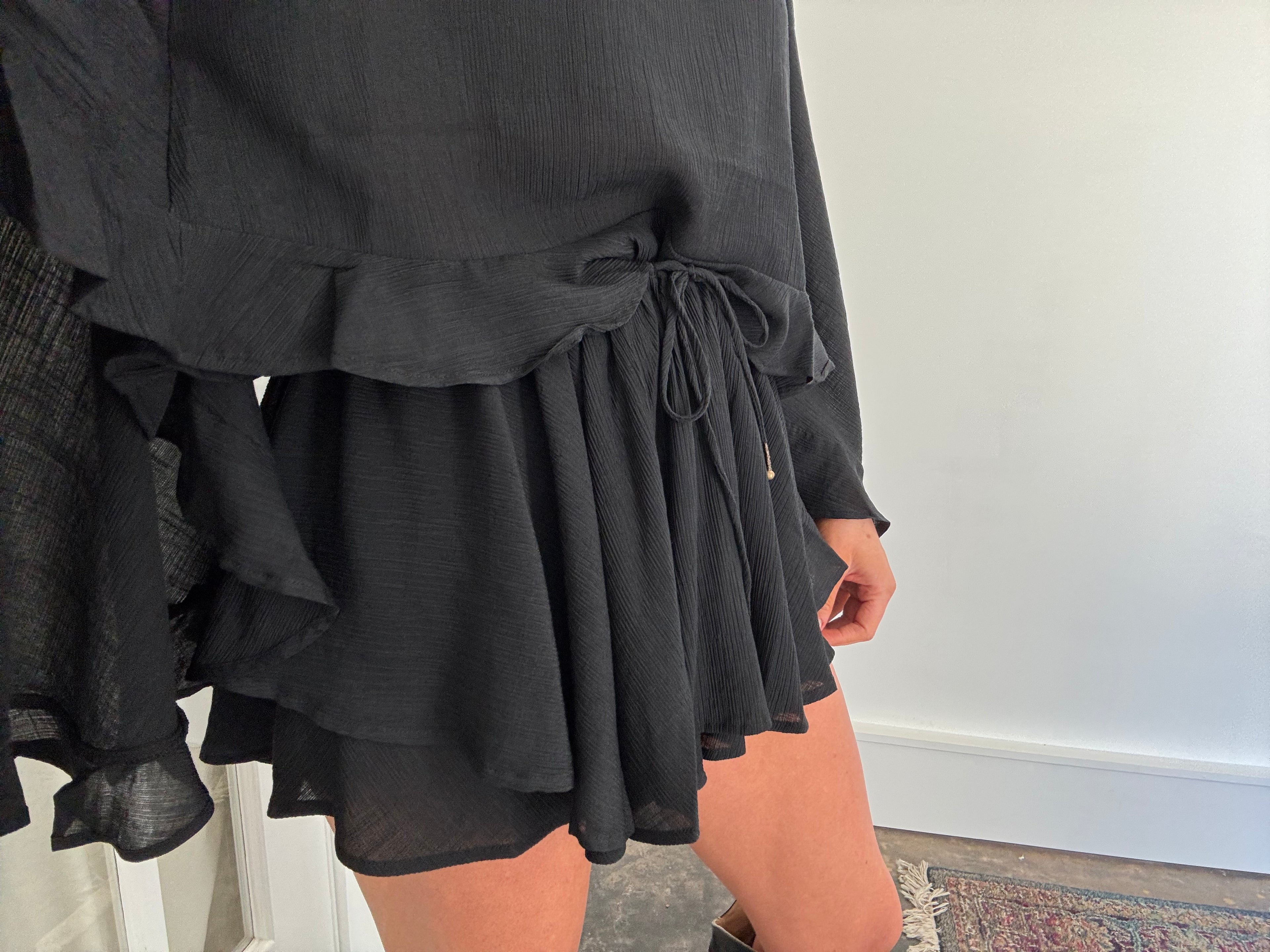 Remi Ruffle Set Black
